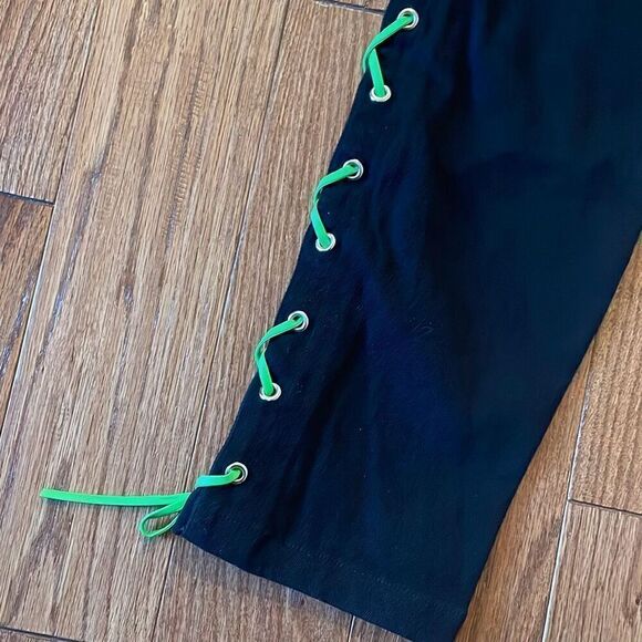 EPTM NWT the perfect example black neon lace up jeans 34 - Picture 8 of 9